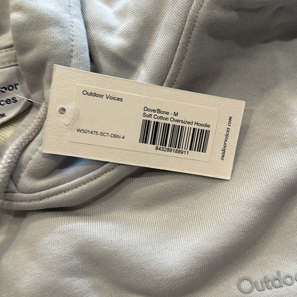 Outdoor Voices Soft Cotton Oversized Hoodie in Dove/Bone M - Picture 5 of 8